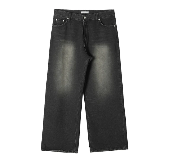 Washed Black Wide-Leg Denim Jeans - Image 12