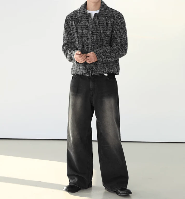 Washed Black Wide-Leg Denim Jeans - Image 3