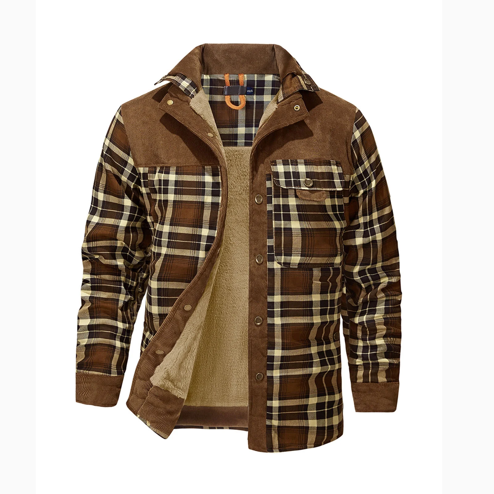 Sherpa-Lined Flannel Shirt Jacket - Image 9