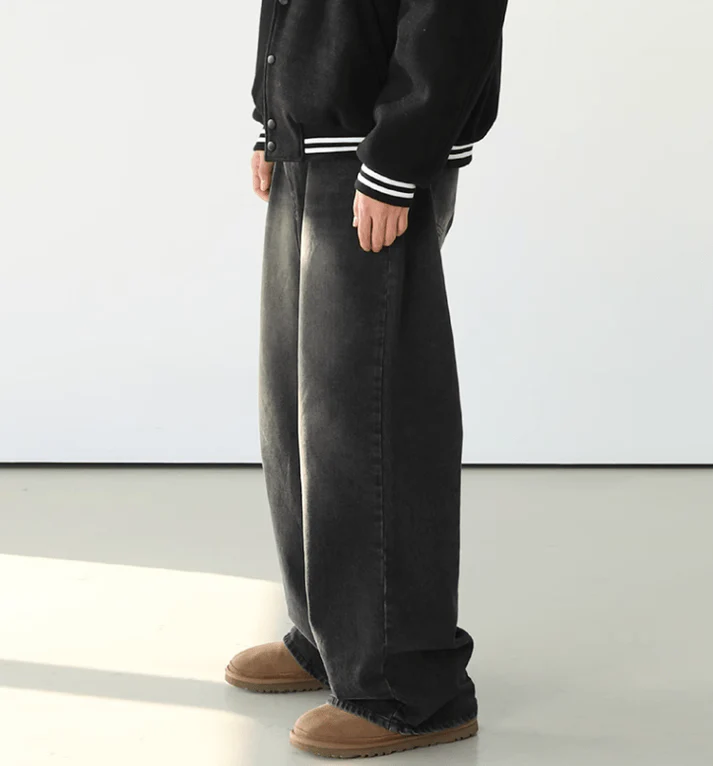 Washed Black Wide-Leg Denim Jeans - Image 5