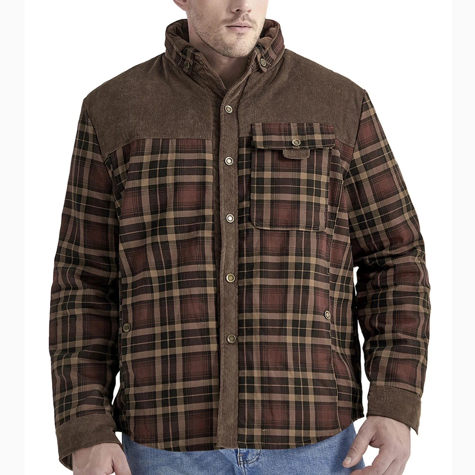 Sherpa-Lined Flannel Shirt Jacket - Image 10