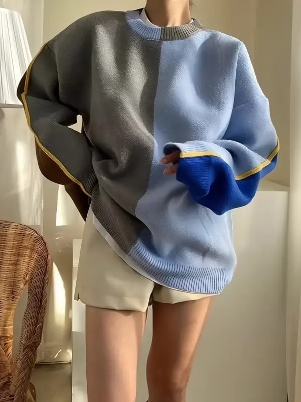 Knitted Colorblock Sweater