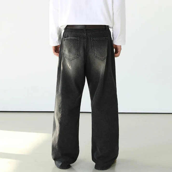 Washed Black Wide-Leg Denim Jeans - Image 8