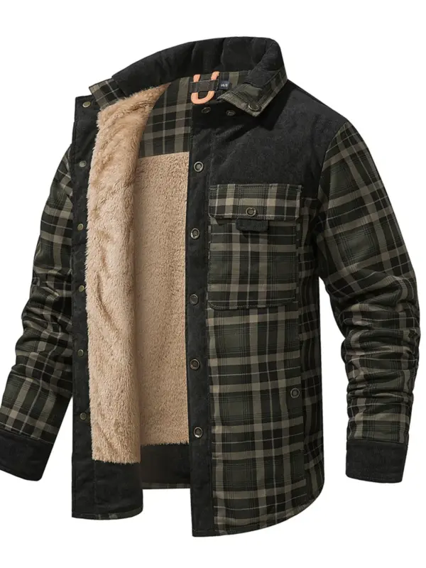 Sherpa-Lined Flannel Shirt Jacket